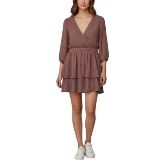 Mimi Chica Smocked Surplice Mini Dress XL Mauve - Picture 7 of 7